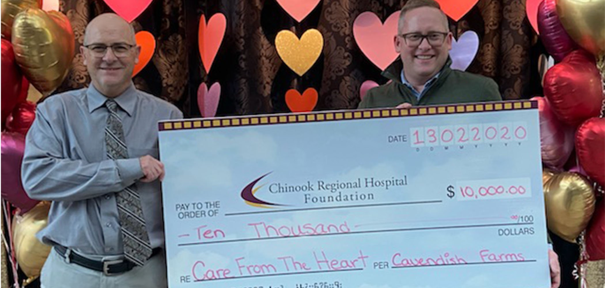 Les Fermes Cavendish font un don à l'Hôpital régional de Chinook.